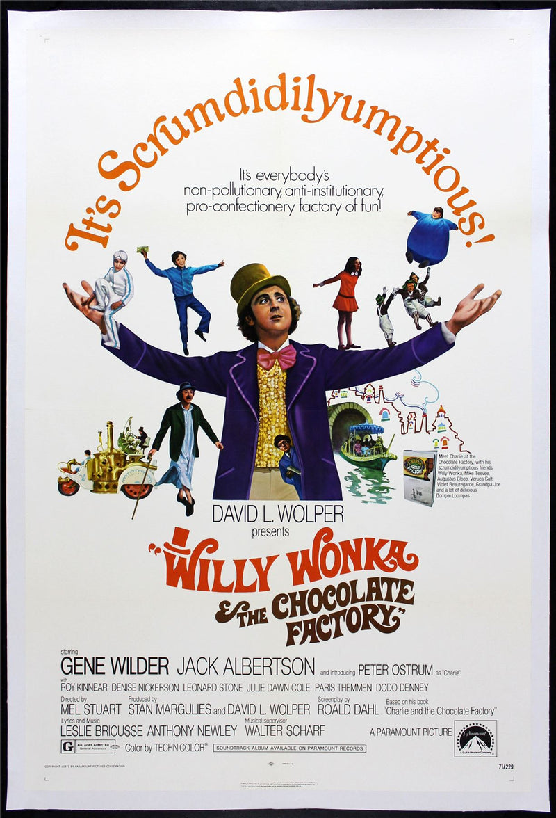 Original Willy Wonka & the Chocolate Factory movie poster
